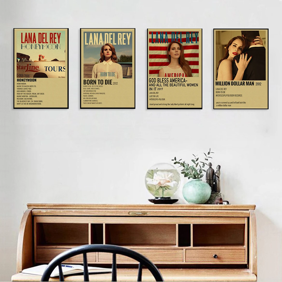 Singer Lana Del Rey Album Posters Born To Die/Paradise Retro Kraft Paper Sticker DIY Room Bar Cafe Decor Gift Art Wall Paintings