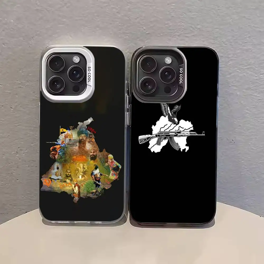 

ART Punjab Map Phone Case Color Silver Shell For IPhone 17 16 15 14 13 12 11 Pro Max Plus