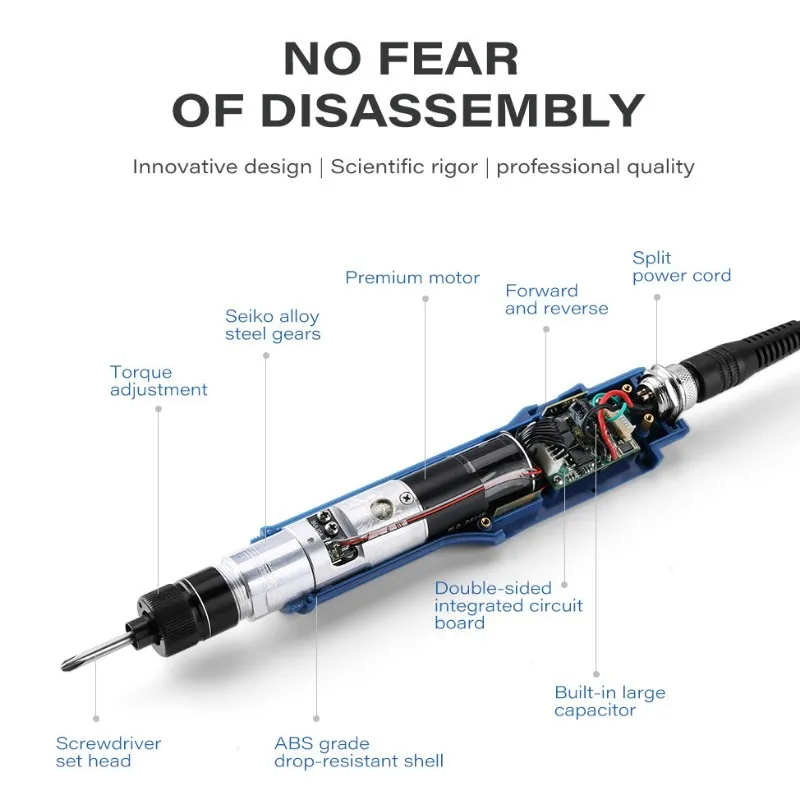 A-BF Brushless Electric Screwdriver Adjustable Automatic Batch Industrial Grade in-line High Torque Power Tool 110V 220V Repair