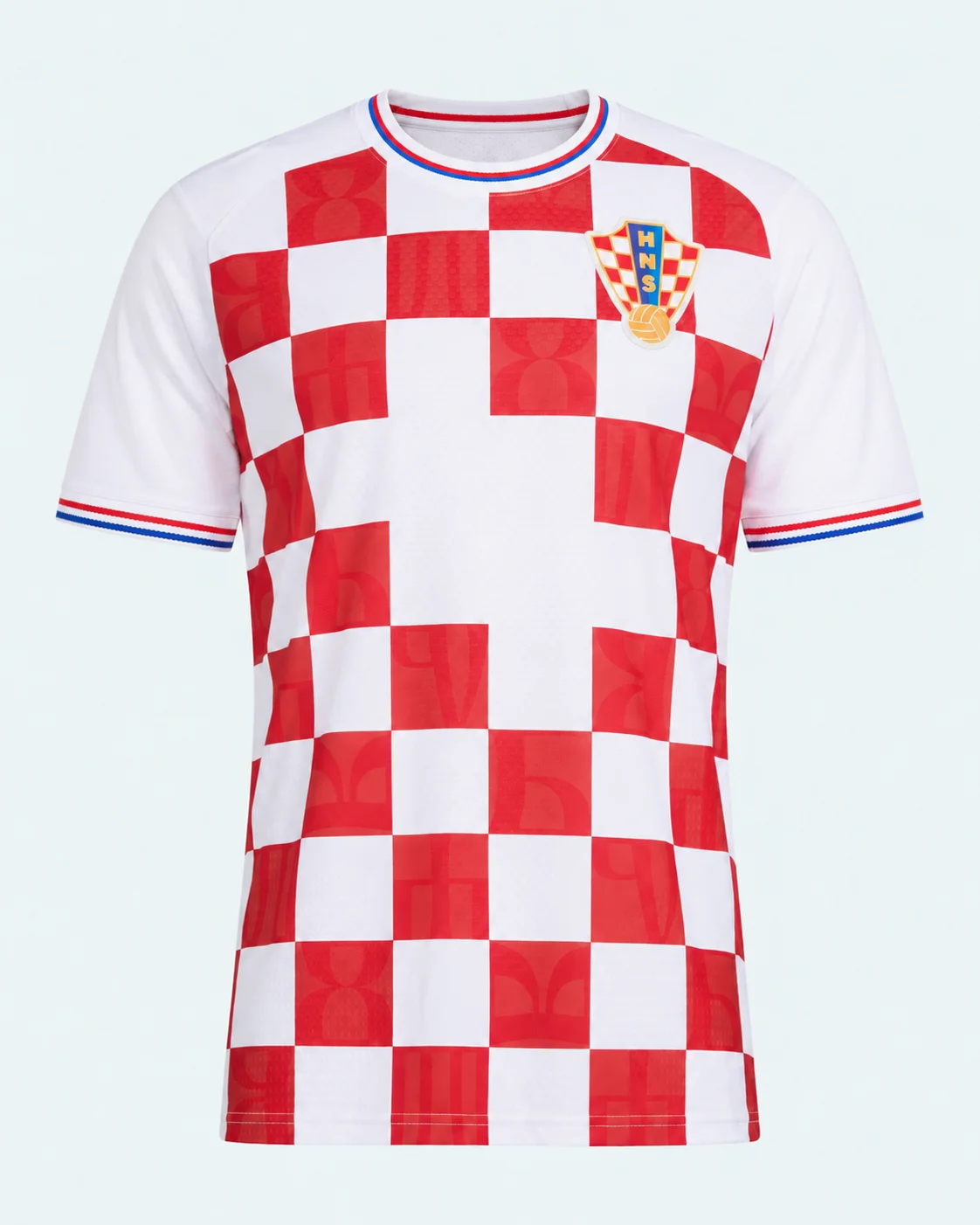 Kroatien 26-27 Heim-Fußballtrikot Rot-Weiß Kariert für Herren Kurzarm Rundhals Fußball-Trainings- und Freizeitkleidung – Detail 10