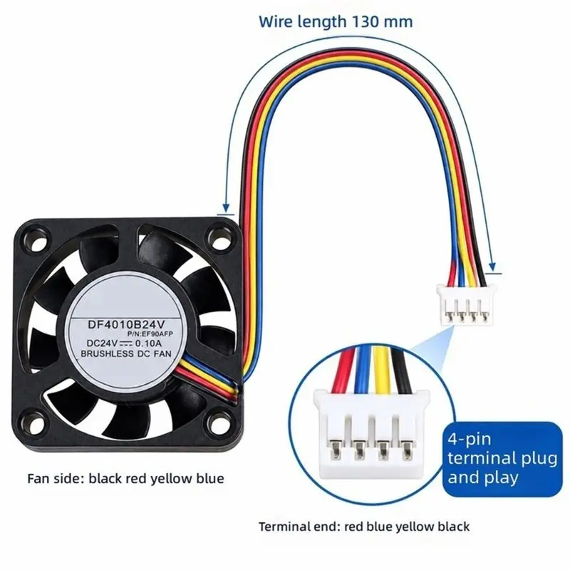 A93P 4010 24V DC Brushless Cooling Fan,Dual Ball Bearing 4-Pin Fan For Flashforge Creator 5/ Creator 5 Pro 3D Printer Power - view 4