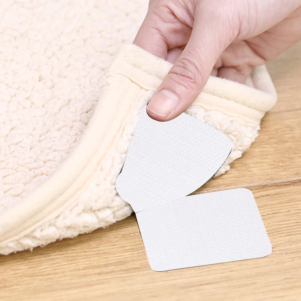 

30pcs Anti-Slip Patch For Carpet Non-Slip Adhesive Stickers Rug Fixing Tapes Anti-Skid Hook Loop White 40X60Mm Bathroom