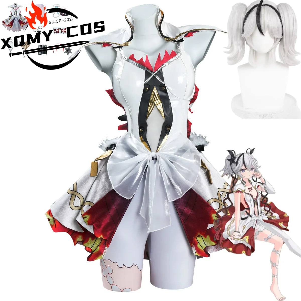 

XqWaves Camellya Косплей Костюм Игра Wuthering Bloom Bearer of The Black Shores парик сексуальное платье наряд женский вечерние карнавальный костюм