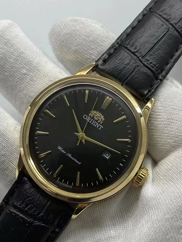 ساعة كوارتز عصرية مقاومة للماء ، حزام عالي الجودة ، مرآة فقاعات ، جديدة ، من نوع Orient