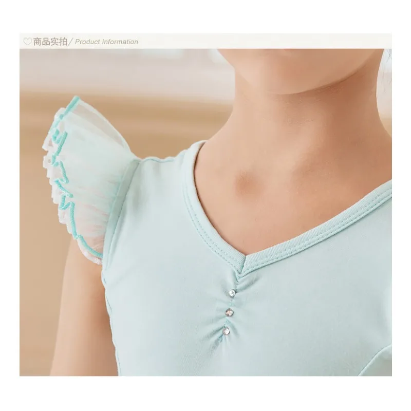 Kinderjurk Kinderen Katoenen Balletjurk Mintgroen Danskostuum voor Meisjes Prestatiepraktijk Ballet Turnpakje Vrouw Ballet Maillots