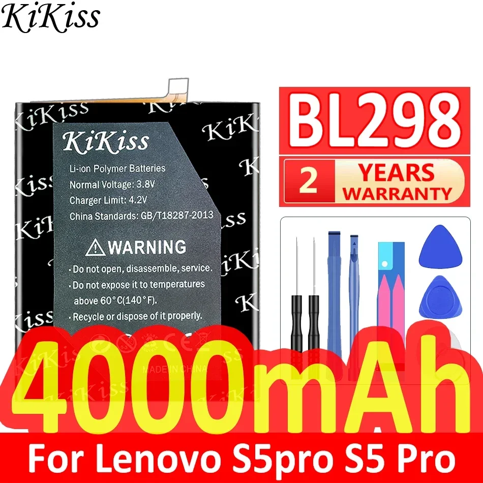 

Мощный аккумулятор 4000 мАч KiKiss BL298 для Lenovo S5 Pro S5Pro Bateria