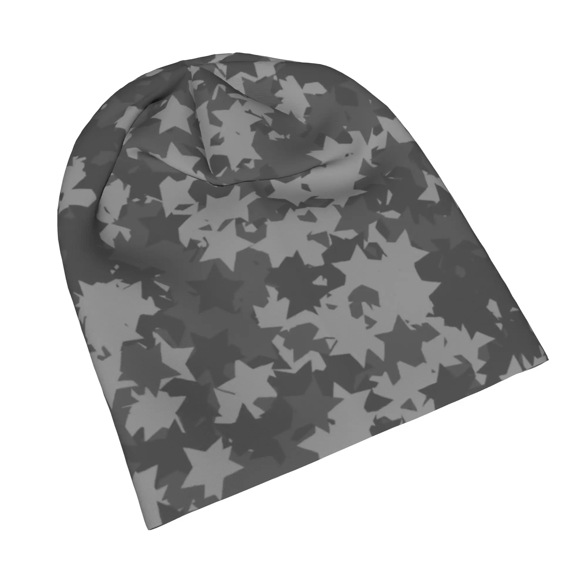 Xmas Shiny Star Gray Camouflage Skullies Beanies Hats  Casual Unisex Street Cap Warm Head Wrap Bonnet Hat