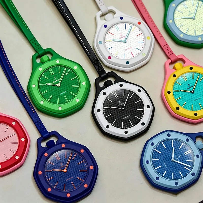 

Epoper Pocket Watch Random Col Blind Box Oak Style Bioceramic Octagon Three Hands Colorful Lanyard Bag Pendant Fashion Accessory