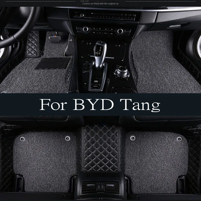 

TPE Car Floor Mat For BYD Tang 2023 trunk mat Tan II EV 2018~2024 Waterproof Universal Leather Foot Pad LHD Rug Carpet Cushion