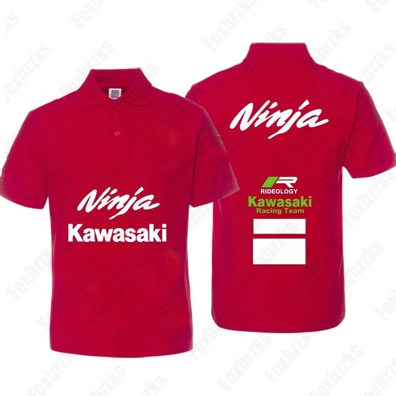 Polo d'été pour homme, Kawasaki Moto Ninja, Raplomatéritive Factory Team Riding, bouton trempé, haut à séchage rapide pour enfant et adulte, nouveau