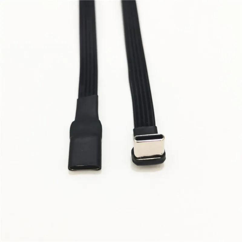 Typ C zu USB-C 90-Grad-Winkeladapterkabel Powerbank Flexibles Kabel PD-Kabel Ladekabel USB C gebogenes flaches Silikonkabel