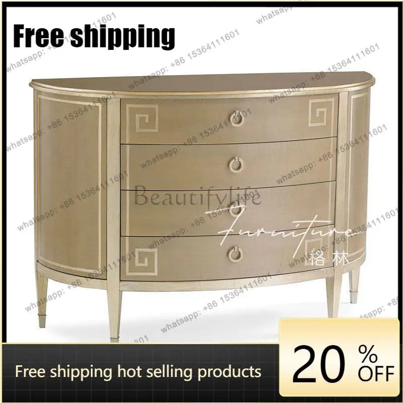 jj5 American neoclassical solid wood entrance cabinet/simple modern living room side cabinet
