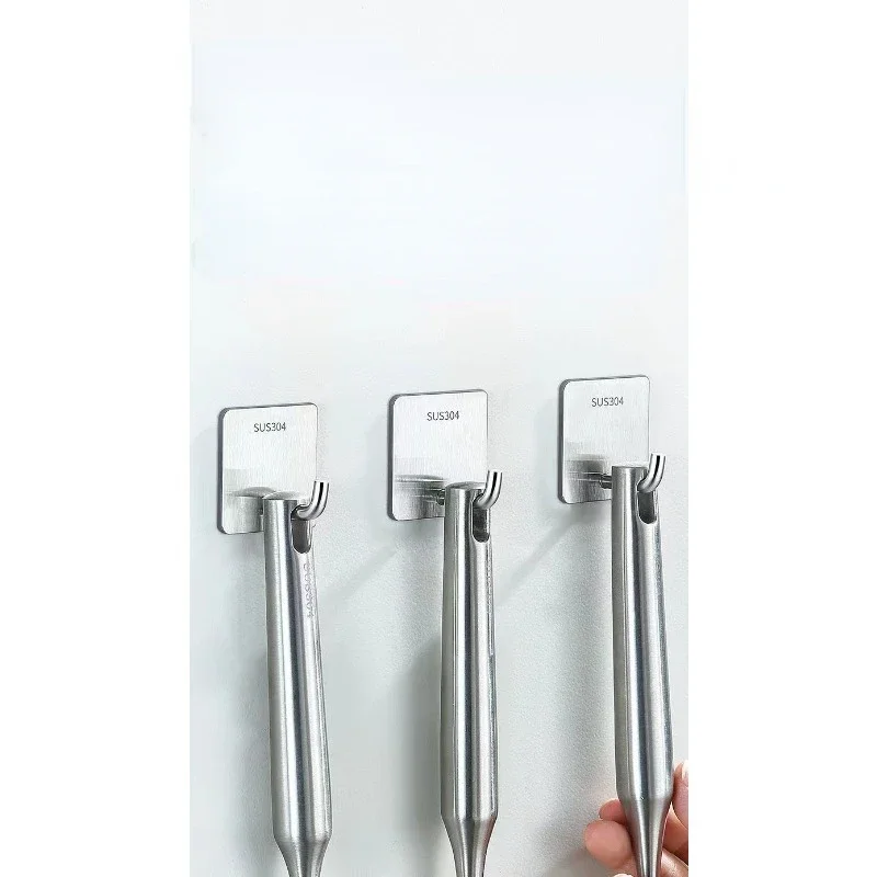 Stainless Steel Wall Hooks Self Adhesive Hooks For Hanging Wall Key Holder Wall Hanger Towel Holder Coat Hook Bag Hanger