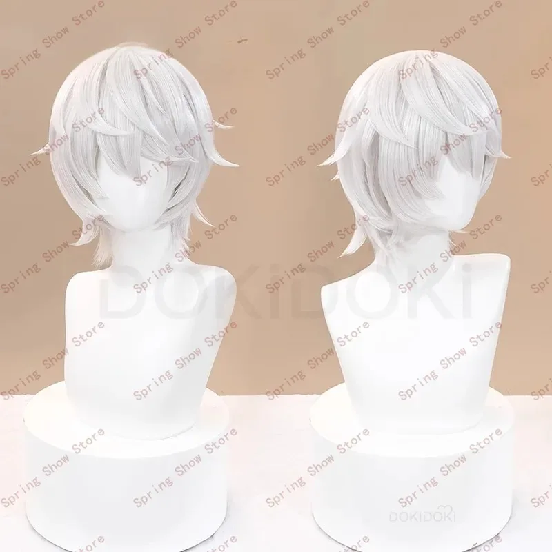DY20Death Note Nate River Capelli sintetici Copricapo cosplay Parrucca corta bianca argento25