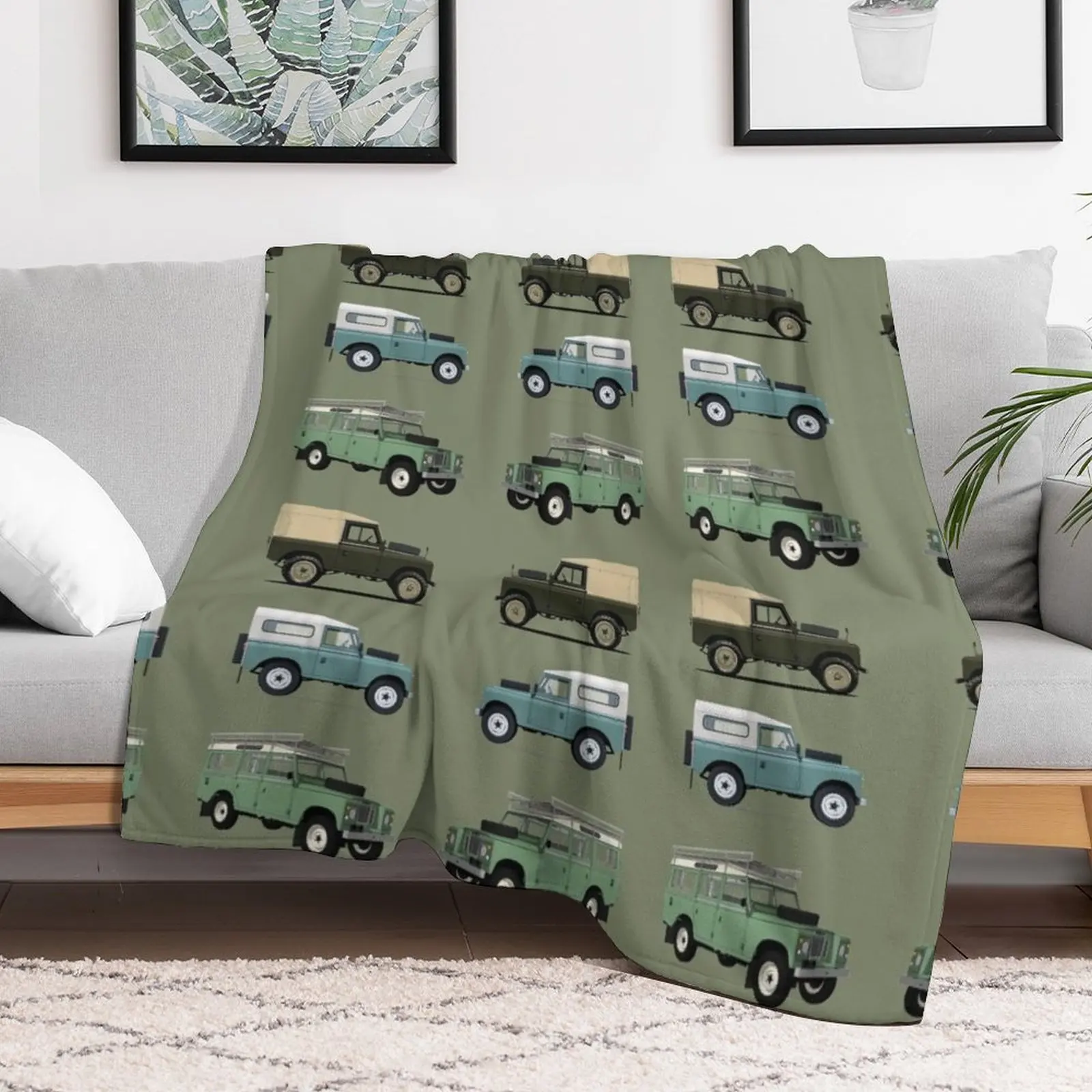 British Off Road 4x4 Vehicles Throw Blanket Sofa Comforter Decorative Sofa Stuffeds Blankets