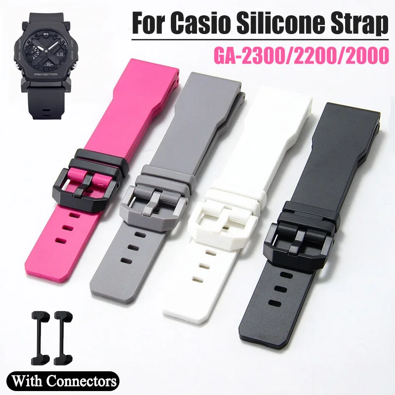 24mm Silicone Watch Strap For Casio G-SHOCK GA-2000 GA-2200 GA-2300 Watchband Sport Waterproof Bracelet Wristband Accessories