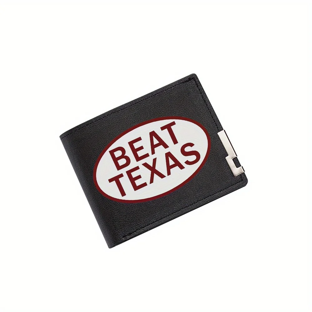 

Мужской кошелек Beat Texas с белой овальной красной каймой и принтом, простой современный стильный деловой кошелек для отца, парня, рождественская любовь