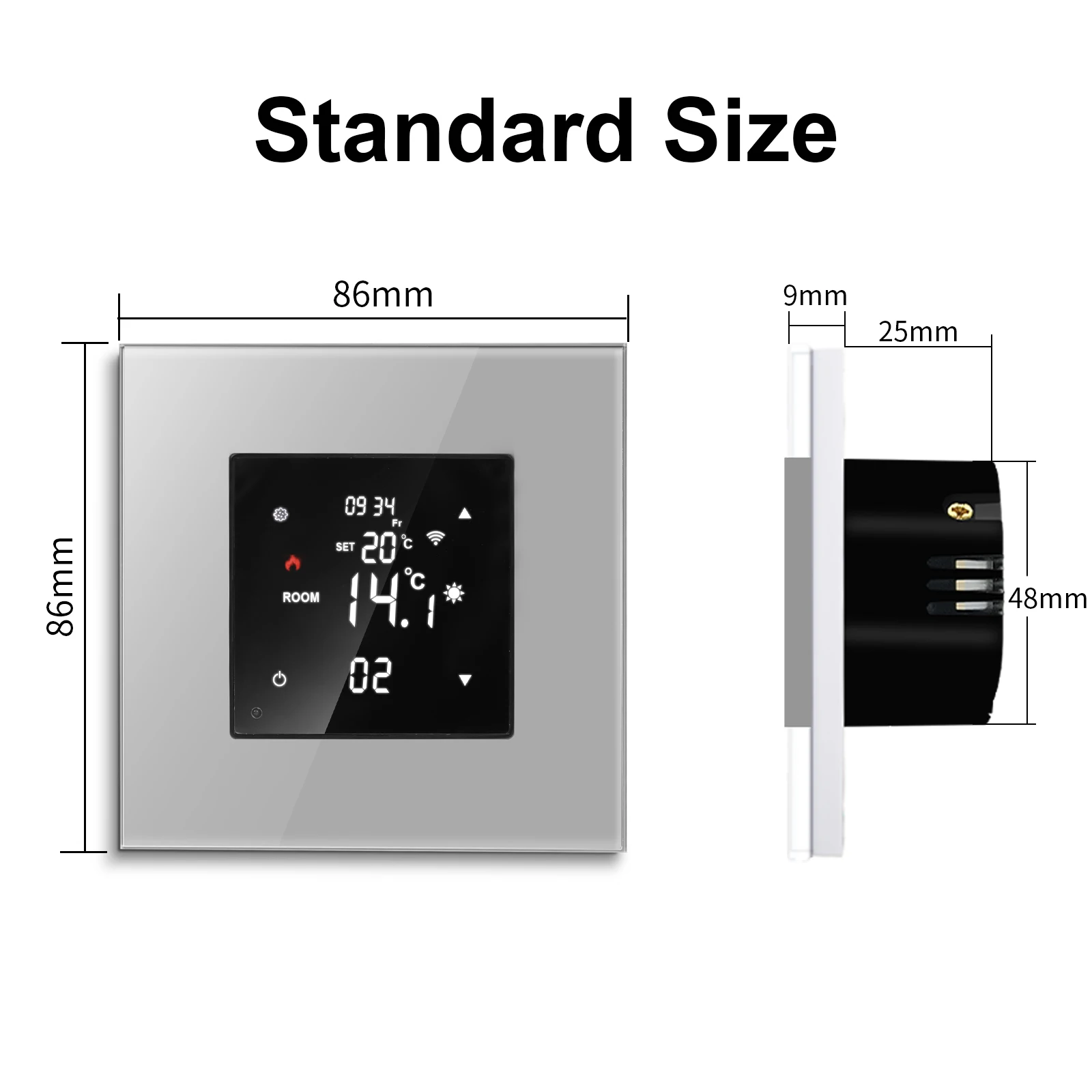 Interruttore tattile a parete Bingoelec con termostato Touchscreen LCD intelligente Tuya per sistema di riscaldamento a pavimento elettrico