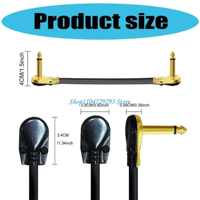 Y2GD 2Pcs/pack Guitar Patched Cable 6.35mm 1/4inch Plug Connector Line