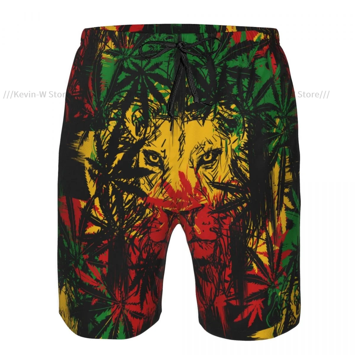 Swimsuit Beach Quick Drying Trunks For Men Lion Rasta Pattern Swimwear Briefs Board Shorts Fast Dry Beachwear