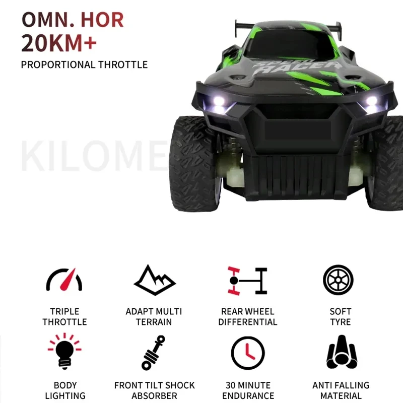 1:20 ZWN Mini RC CAR With LED Light 4WD Electric High Speed Off-Road Remote Control Drift Monster Truck For Children Gifts Toys