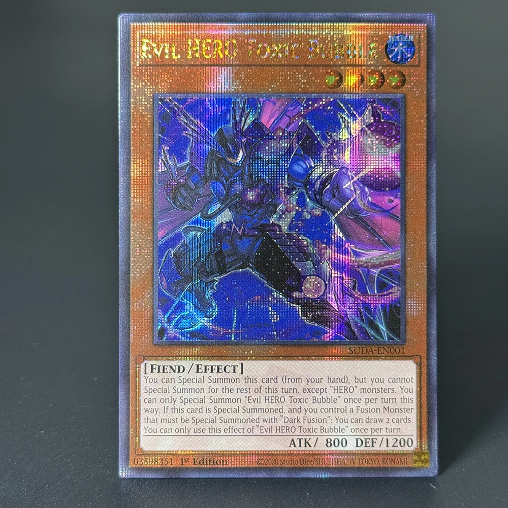 Tarjetas de lámina YuGiOh Century Secret Rare Supreme Darkness-QCScR Paladins of Bonds and Unity Evil HERO Burbuja tóxica SUDA-EN.