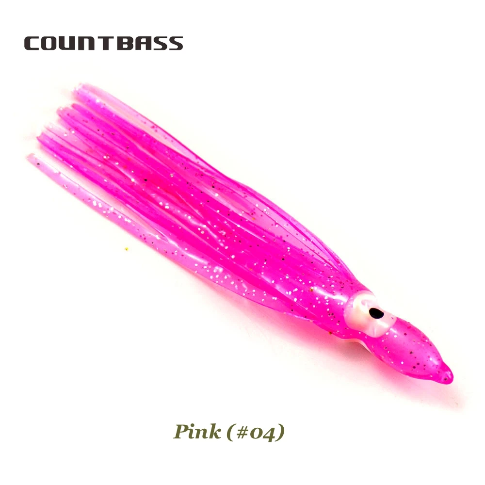 Countbass 30 Stück Trolling-Tintenfischröcke 2,5 Zoll 3 Zoll 4 Zoll 5 Zoll 6 Zoll 7 Zoll, 6 cm 8 cm 10 cm 12 cm 15 cm 18 cm weiche Oktopus-Köder Thunfisch-Angelschwanz – Detail 8