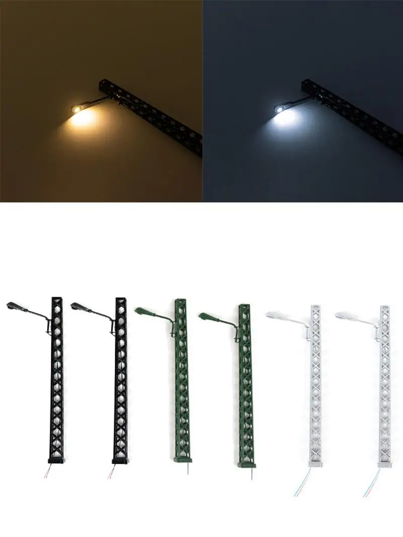 5pc Model Railway Layout Lamp Lattice Mast Light HO 1:87 Scale Lighted Lamp Lattice Mast Lamp Track Light Toys Garden Decoration