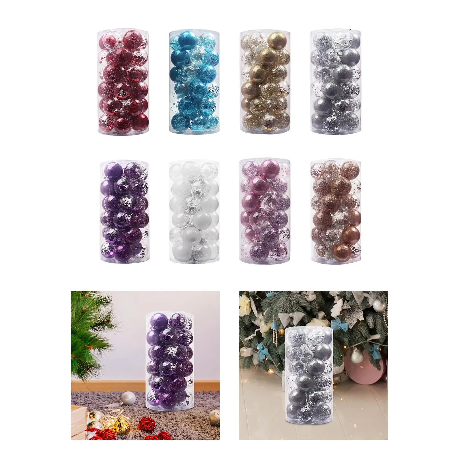 30x Christmas Ball Ornaments Party Favors Home Decor Xmas Tree Decorations for Celebration Bar Office Living Room Holidays