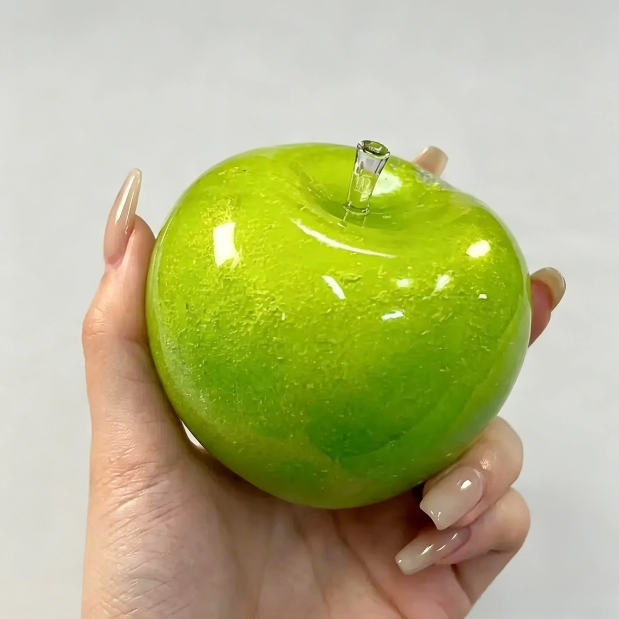 Green Apple Slushie Squishy Fidget Toy Crunchy Moldable Non-Bounce Sensory Stress Reliever Medium Grip Strength Slow Rising Gift