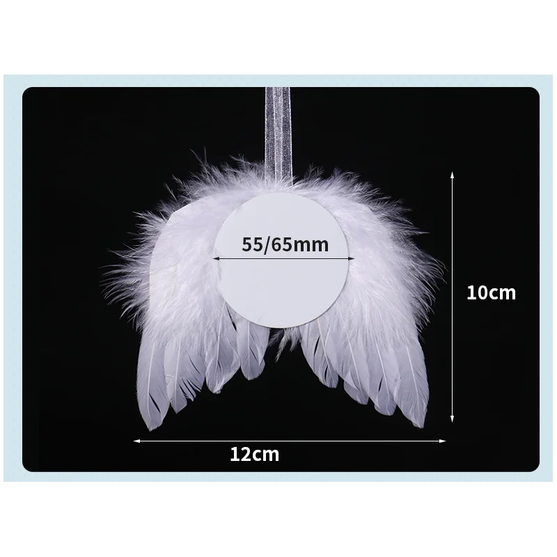 Angel Wings Love Pendant Sublimation Blank Ornaments Feather Design Decoration For New Year Christmas Tree etc.