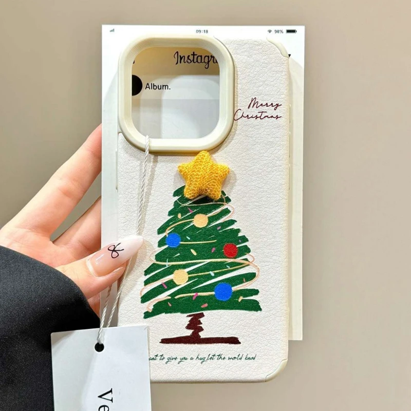 

Star Phone Case for IPhone 16 Pro Max 16 Plus Christmas Tree Case Apple 15Pro 14 13 12 Case IPhone XR XS Cover Christmas Gift