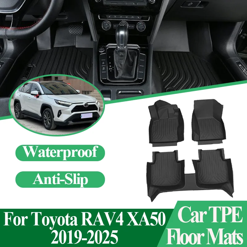 

For Toyota RAV4 RAV-4 XA50 2019-2025 2022 2023 2024 Car Floor Mats TPE Material Anti-dirty Anti-slip Foot pad Cover Carpet Pad