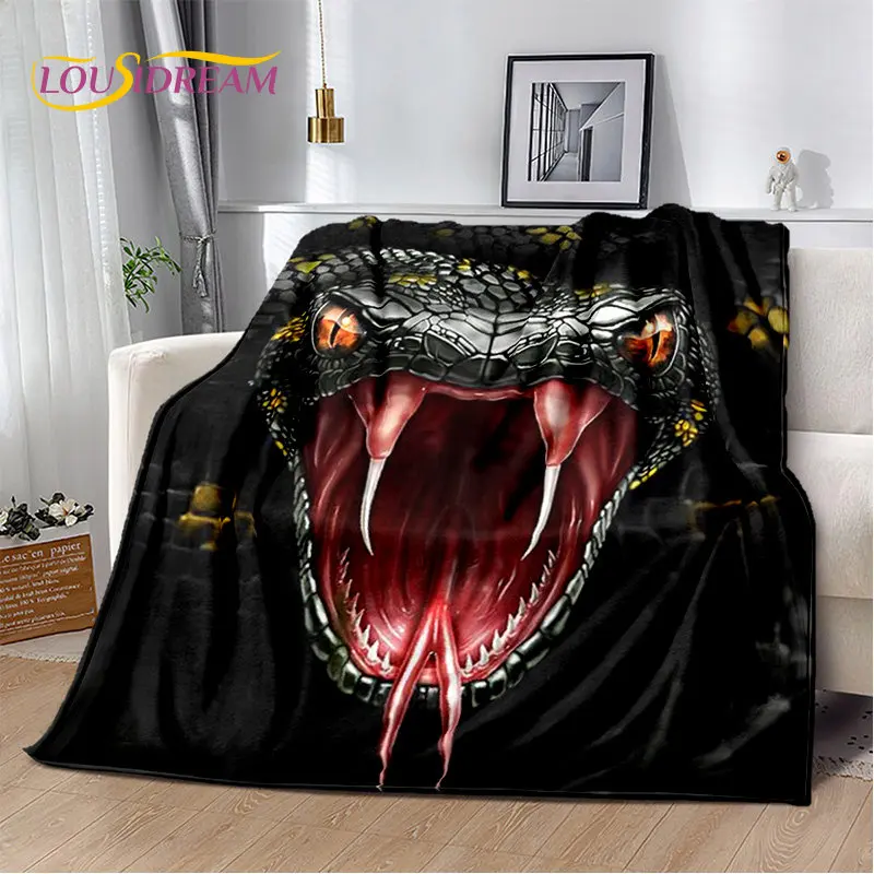 Gothic Horrible Snake Serpent Soft Plush Blanket,Flannel Blanket Throw Blanket for Living Room Bedroom Bed Sofa Picnic Cover Kid