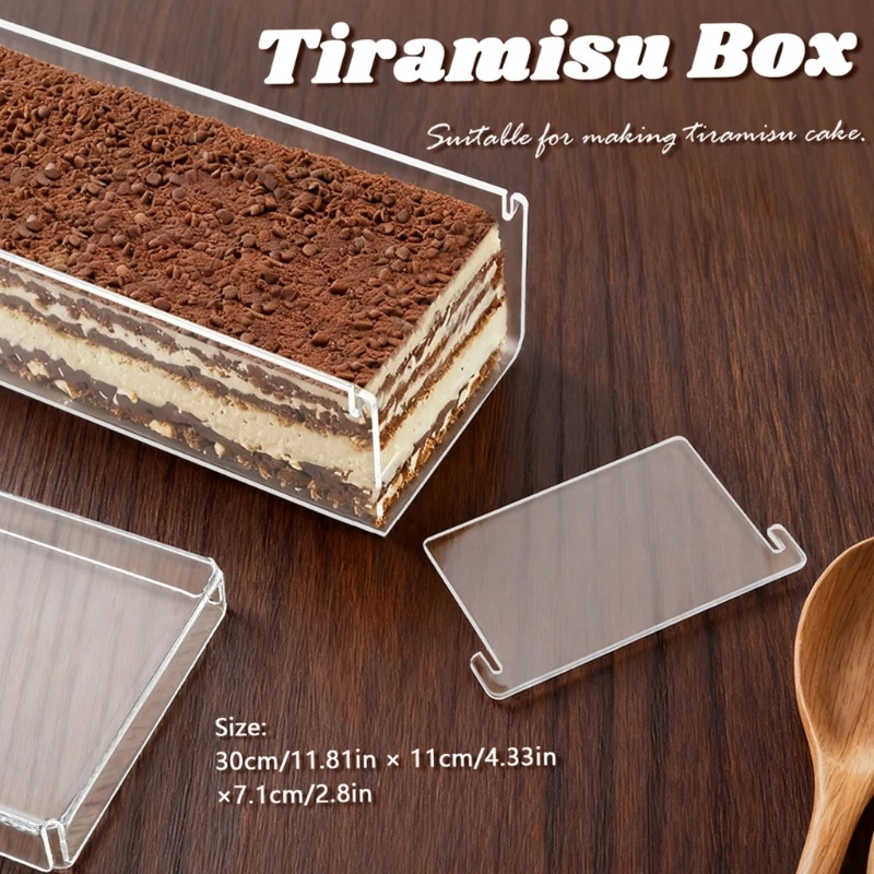 D8KF Food Grade Acrylic Dessert Box Feature Dust Proof Lid for Tiramisu Mousses Cakes Offering Freshness and Clear View