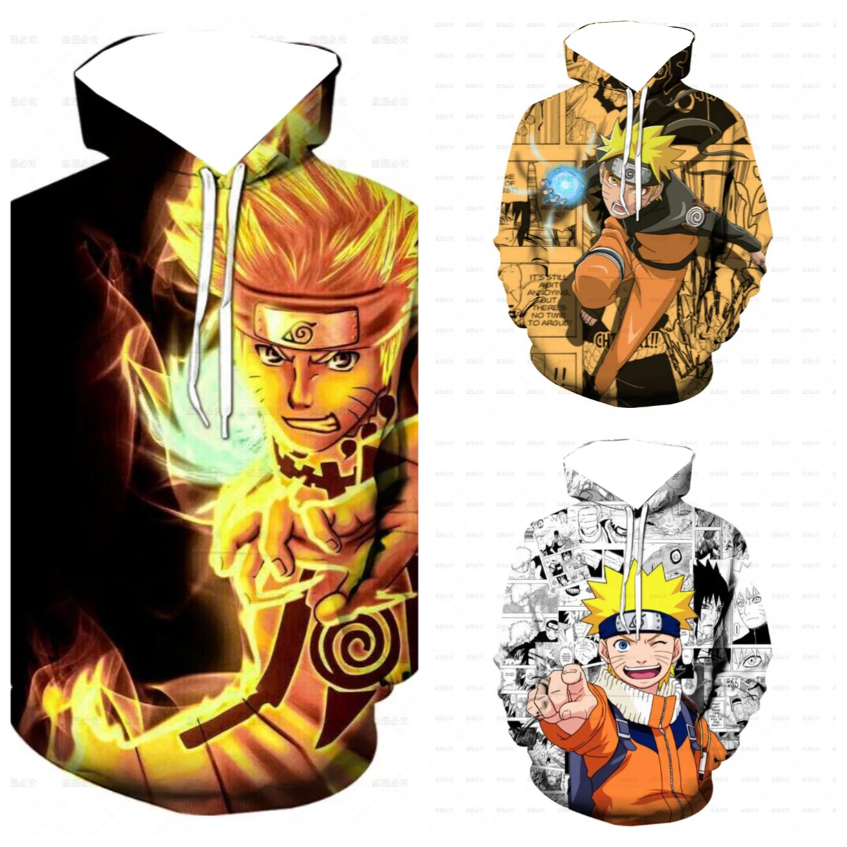 

2025 Autumn and Winter Hot-selling New Animation Fire Forbearance 3D Printing Pattern Hooded Sweater Outdoor Casual Hoodie