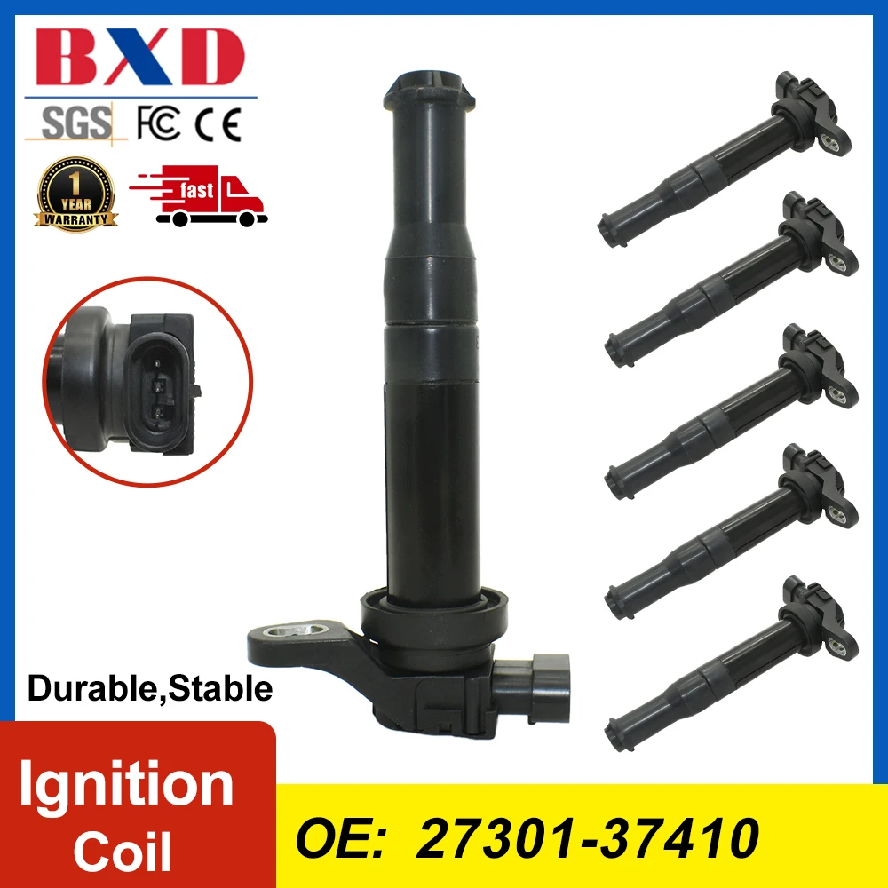 

1/6PCS Ignition Coil 27301-37410 2730137410 For Hyundai Santa Fe 2007-2009, Kia Optima 2006-2007
