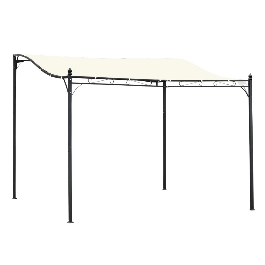

10' x 10' Steel Outdoor Pergola Gazebo Patio Canopy with WeatherResistant Fabric and Drainage Holes for Backyard Pool Deck Gar
