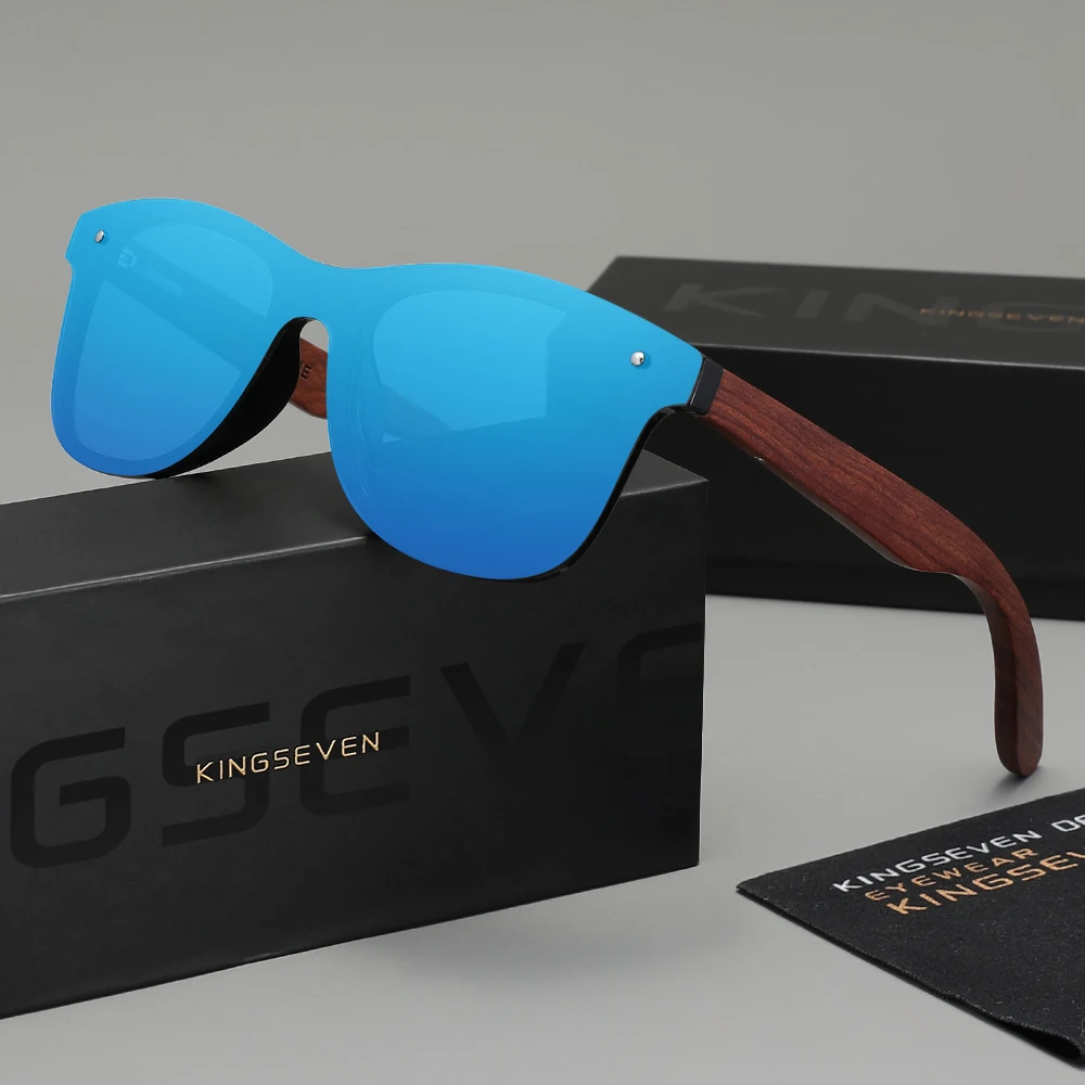 

KINGSEVEN оригинальные классические деревянные солнцезащитные очки для мужчин/женщин без оправы, поляризационные защитные очки UV400, роскошные модные очки в стиле ретро
