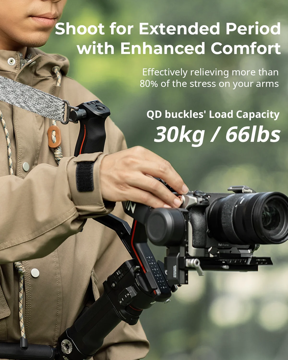 Pasek na ramię obniżający wadze SmallRig RS3 RS4 do uchwytu Sling Handle do gimbala DJI, pas do DJI RS 4 / RS 3 Pro / RS4 Pro / RS 4 Mini — zdjęcie produktu 4