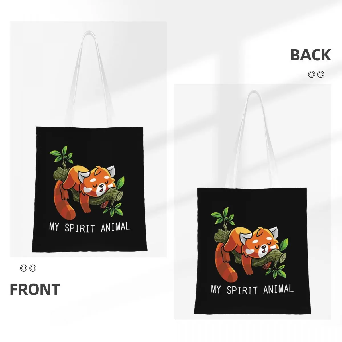 حقائب تسوق على شكل حيوانات من ريد باندا سبيريت، حقيبة يد قماشية قابلة للطي للفتيات، حقيبة كتف للسفر