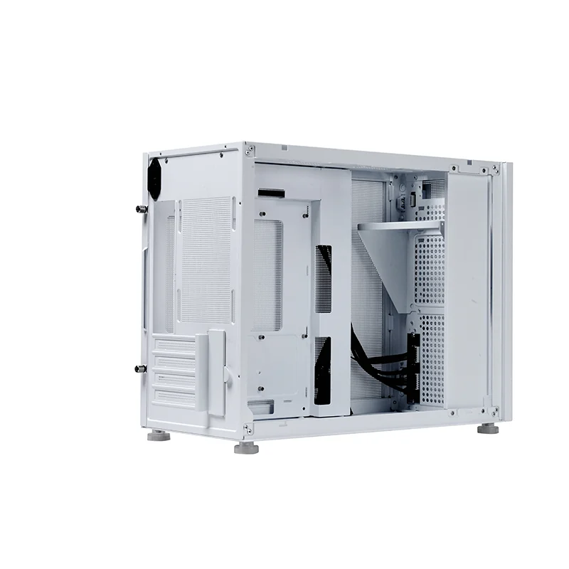 Vendita calda Design Striscia Pannello a rete Computer da gioco Custodia ATX Custodia per PC Telaio in vetro trasparente laterale