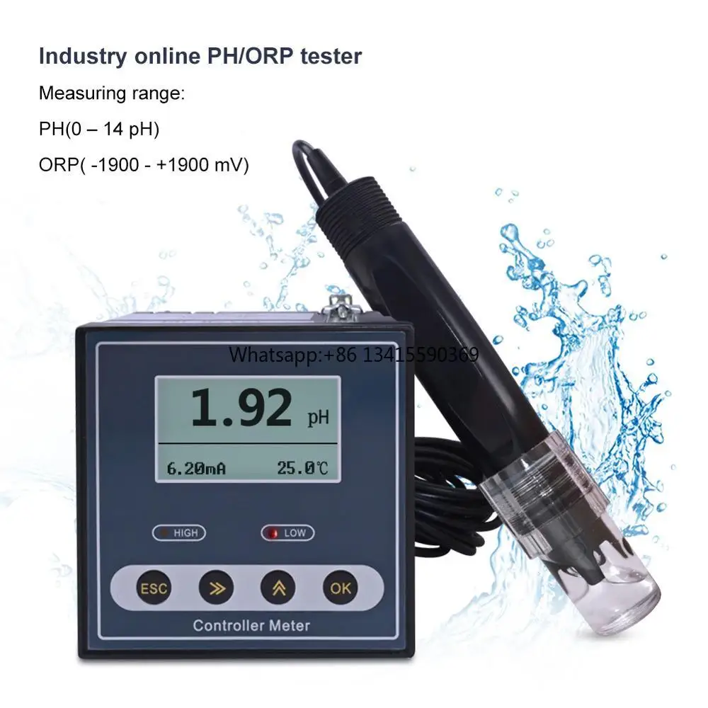 

Онлайн промышленный контроллер pH, измеритель ОВП, цифровой 0,02pH, 1 мВ, верхний нижний предел, контроль сигнализации, тестер pH