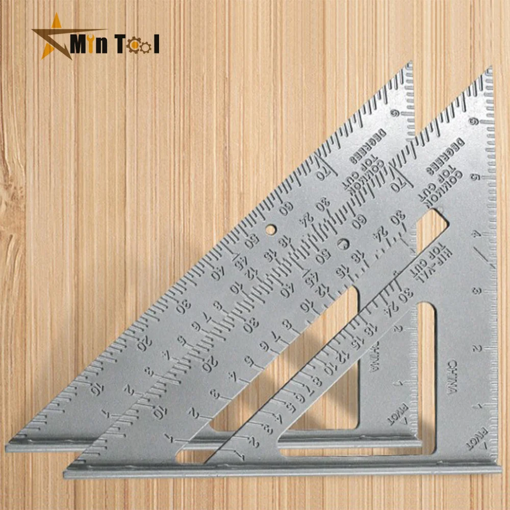 Carpenter Straight Ruler Aluminum Alloy Speed Protractor Miter 3 Right Angles Scriber Saw Guide Rail Set Square Hand Tool