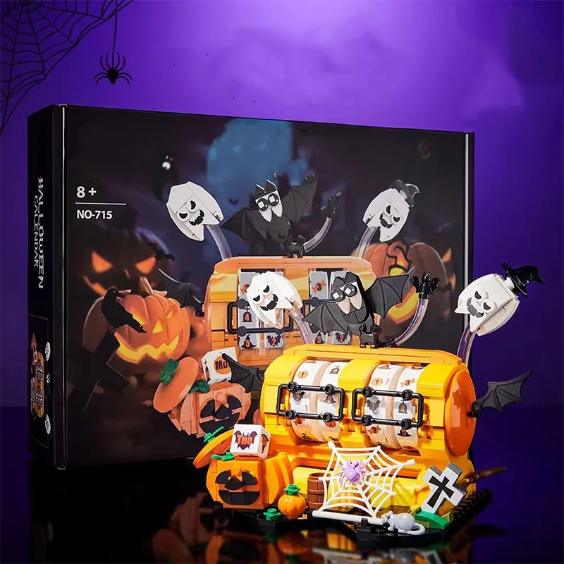 

6IN1 Halloween Train House Model Building Blocks Set City Pumpkin Ghost Car Bricks Set Toys For Children Boys Girls 6+ Kid Gifts