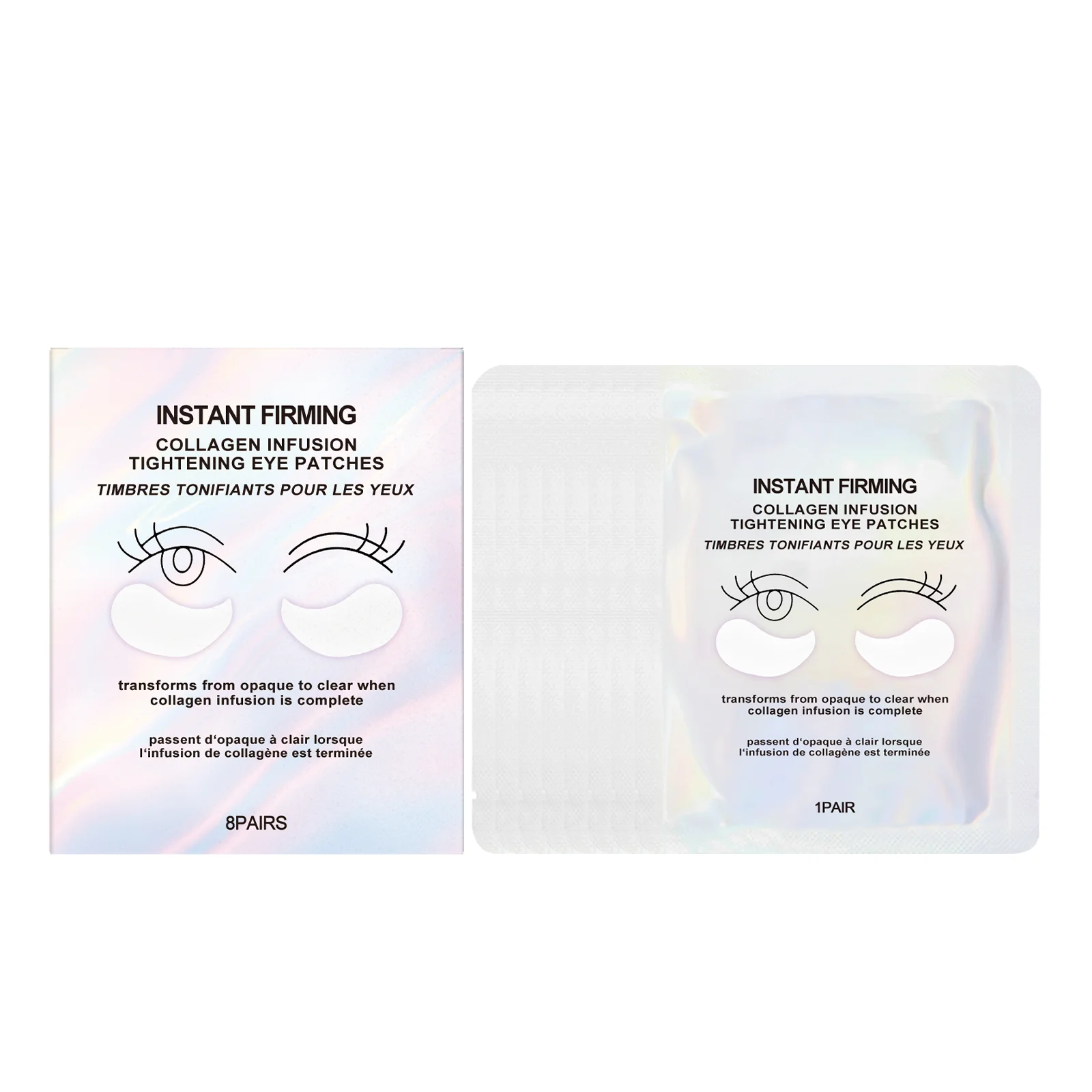 Collagen Tightening Eye Patch for Dark Circles Puffy Eye Bags Reduction Hydrating Firming Hyaluronic Acid Infused Under Eye Mask