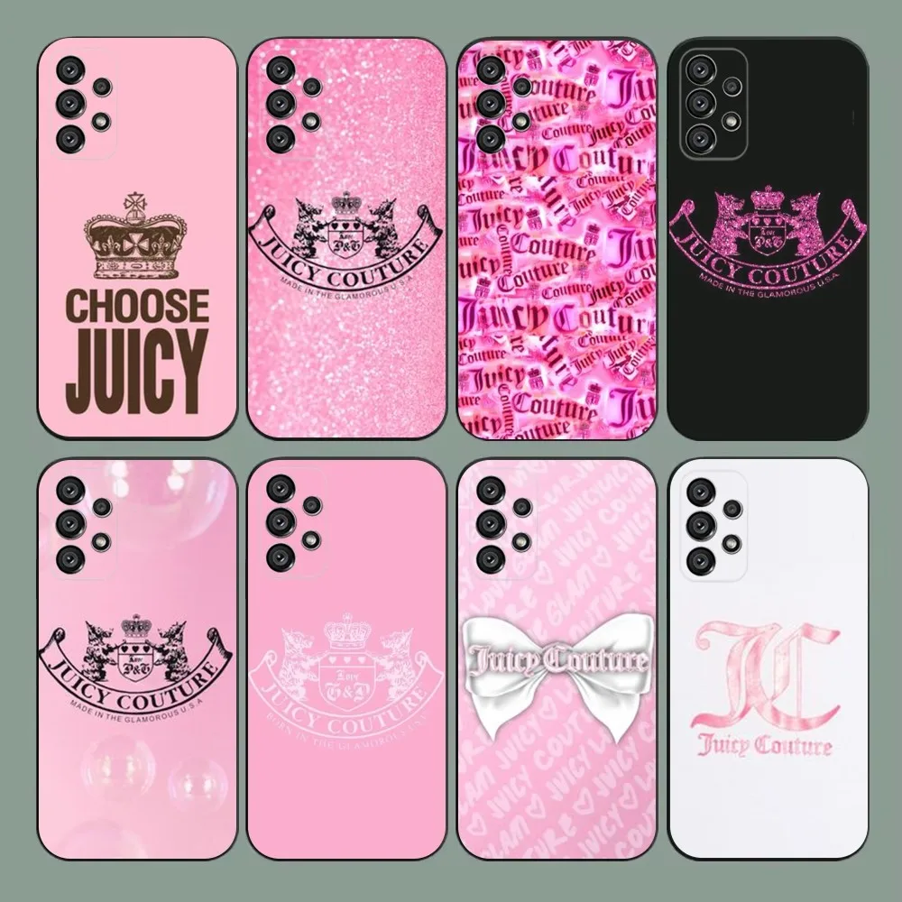 Juicy C-Couture   Phone Case For Samsung Galaxy A20,A21s,A22,A31,A32,A52,A53,A72,73,A80,A91 Soft Black Cover