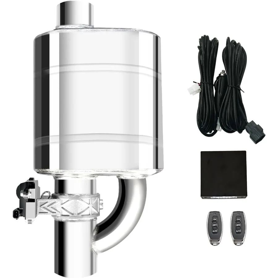 3 بوصة صمام الخمار انقطاع العادم الكهربائي مع كاتم الصوت القط الظهر نظام العادم عدة للمركبات عالية الأداء تعزيز لذلك