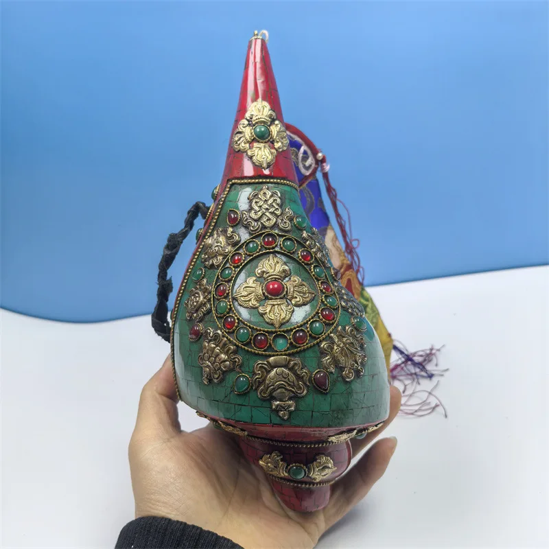 

Непал Раковина Бирюзовый Камень Руководство Натуральные Счастливые Буддийские Принадлежности Инкрустация Раковиной Прилавок По часовой стрелке Орнамент Музыкальные инструменты