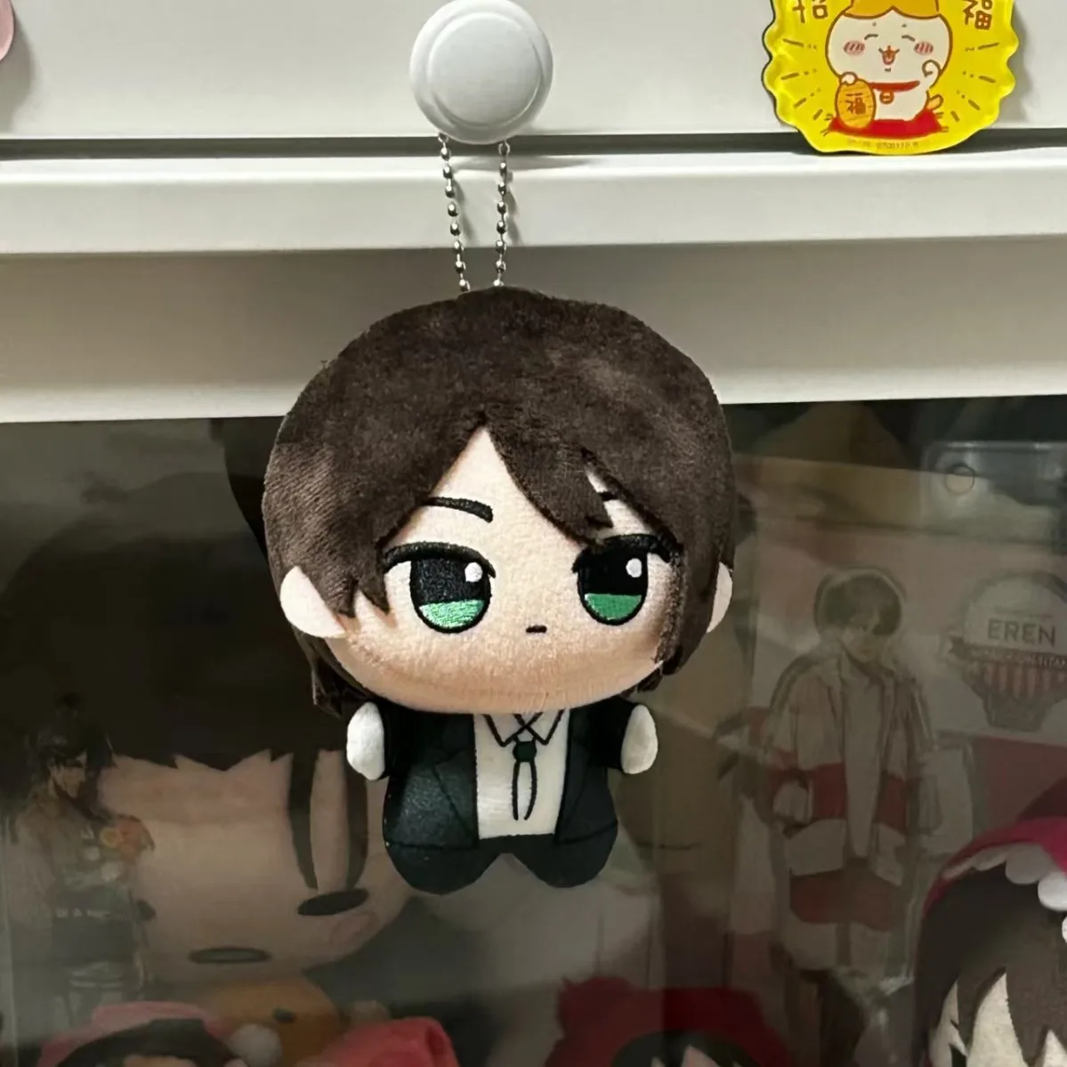 Porte-clés en peluche attaque sur Titan Eren Jaeger, 10Cm, accessoires Kawaii Anime Mikasa Ackerman poupées, modèle de sac à dos